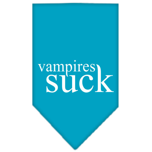 Vampires Suck Screen Print Bandana Turquoise Large